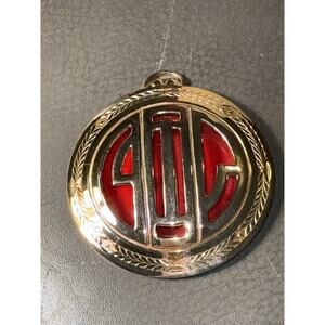 PENDANT VTG Park Lane Asian Inspired 3d Gold And Red Medallion Pendant